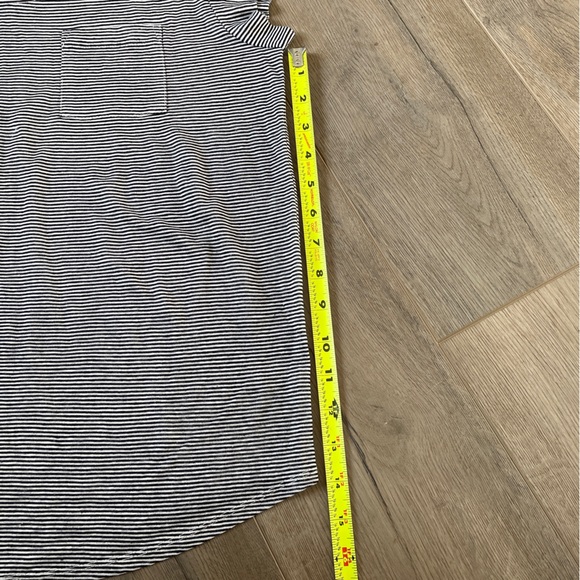 NWT LOFT XS Linen Stripe Short Sleeve Tee Short Top with Pocket - Picture 9 of 13